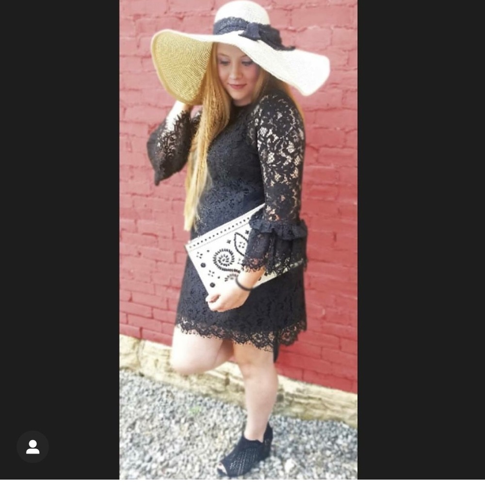 She + Sky Black Lace Dress